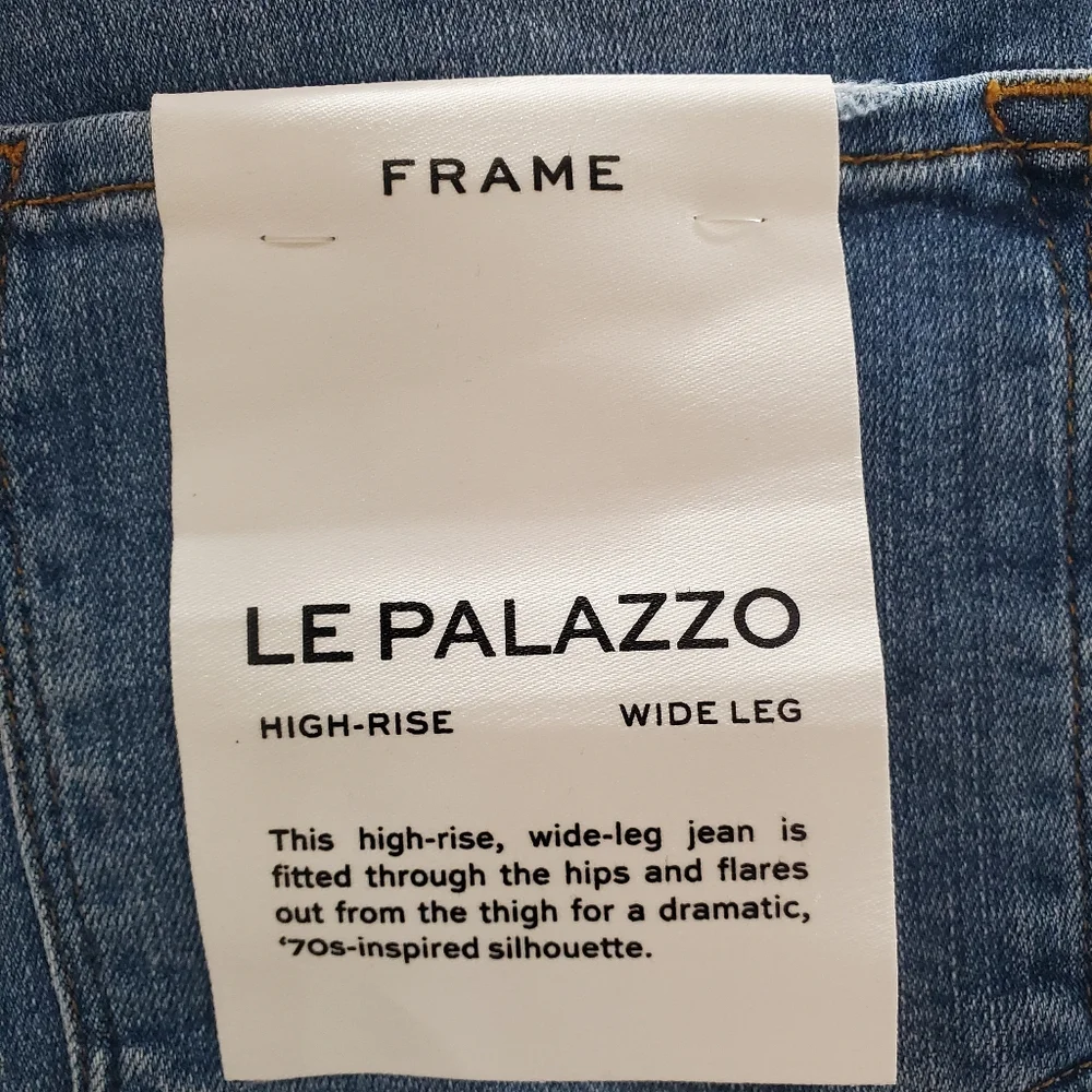 Frame Women's Size 32 Blue Le Palazzo High-Rise Wide Leg Denim Jeans Pants. - Picture 11 of 14